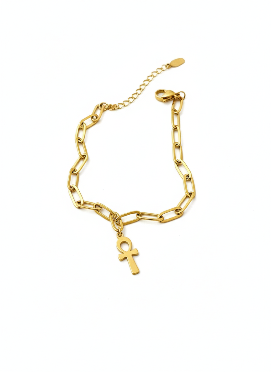 Ankh Paperclip Bracelet