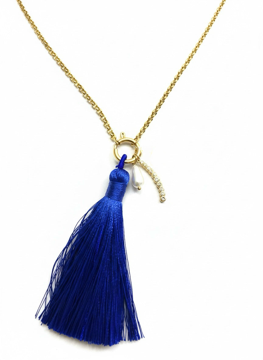 The Midnight Azure Charm Long Necklace