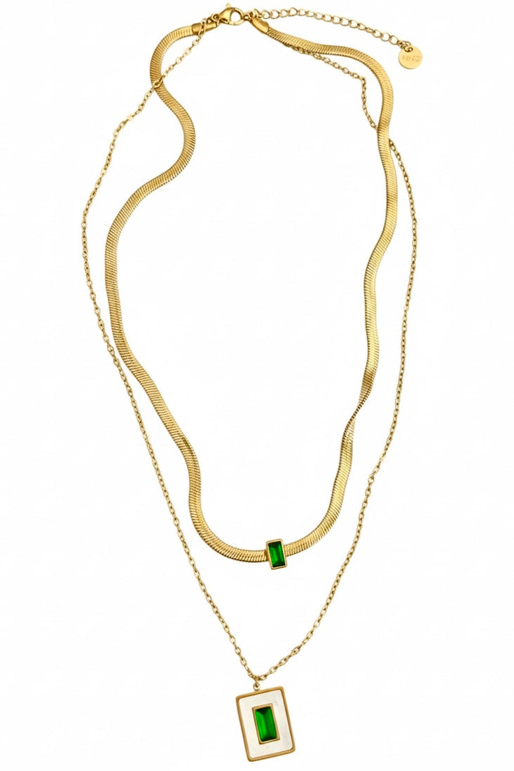 Verdant Prism Carabiner Necklace