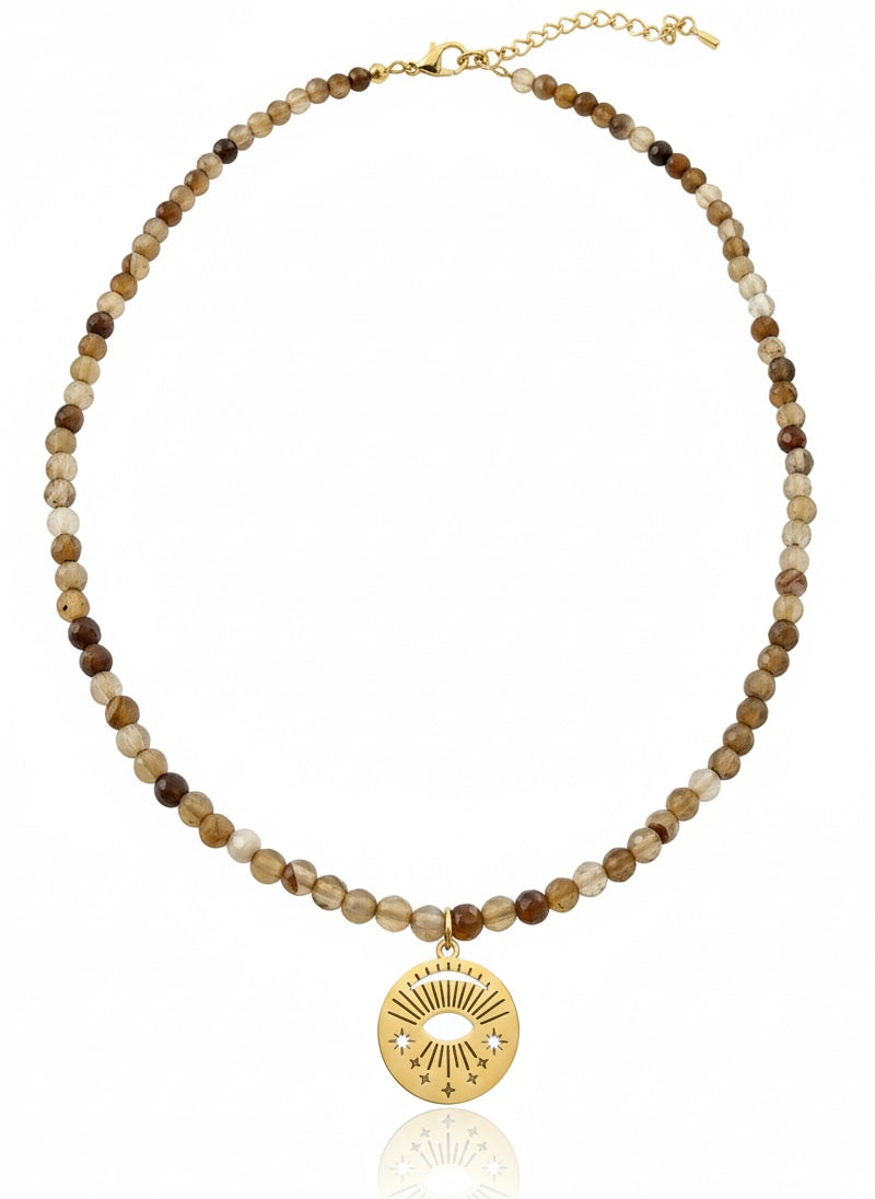 Earthy Celestial Medallion Handmade Choker Necklace