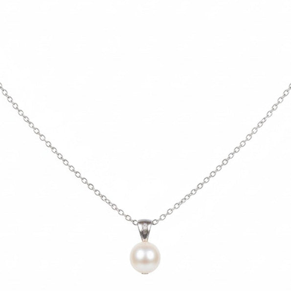 The Luminous Pearl Drop Silver Necklace