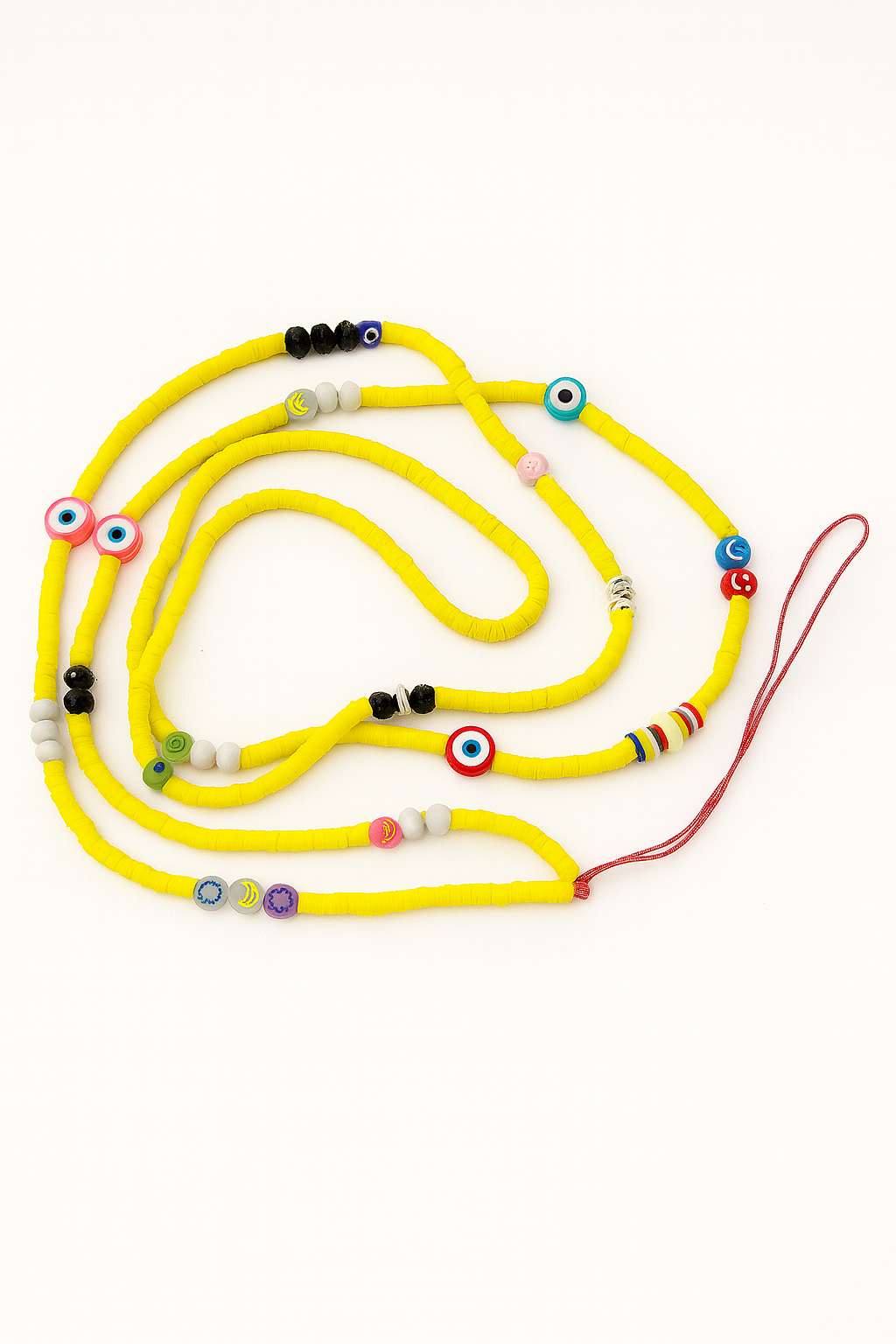 Handmade Phone Chain with Evil Eye & Accent Beads