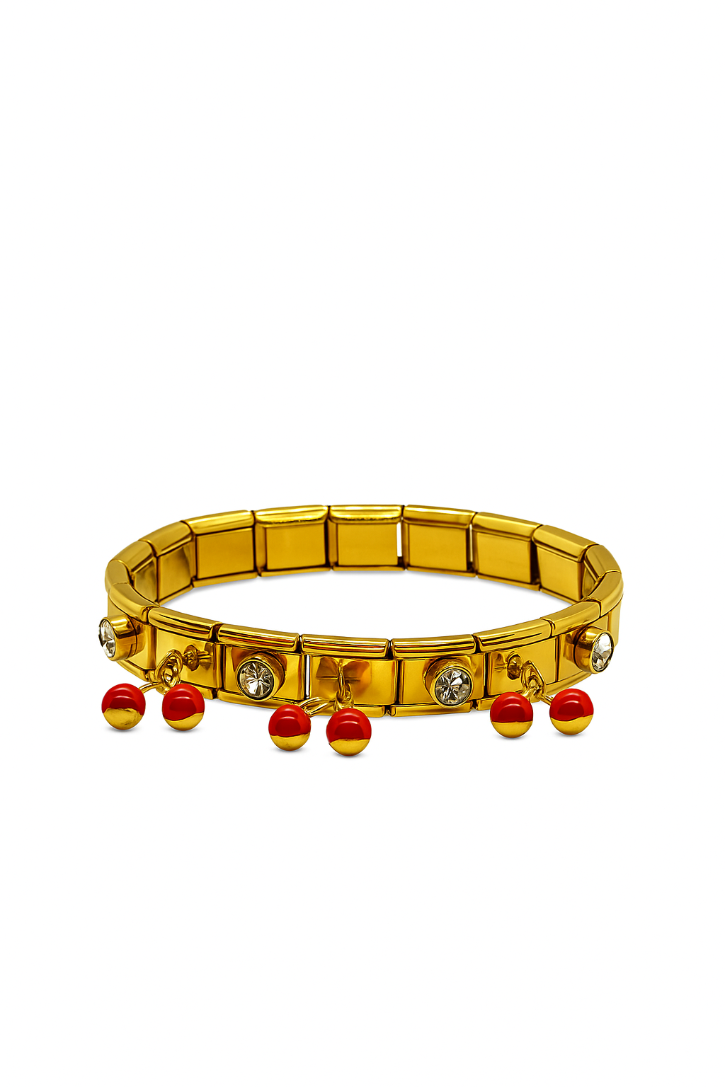 Charm Bead Gold Stretch Bracelet