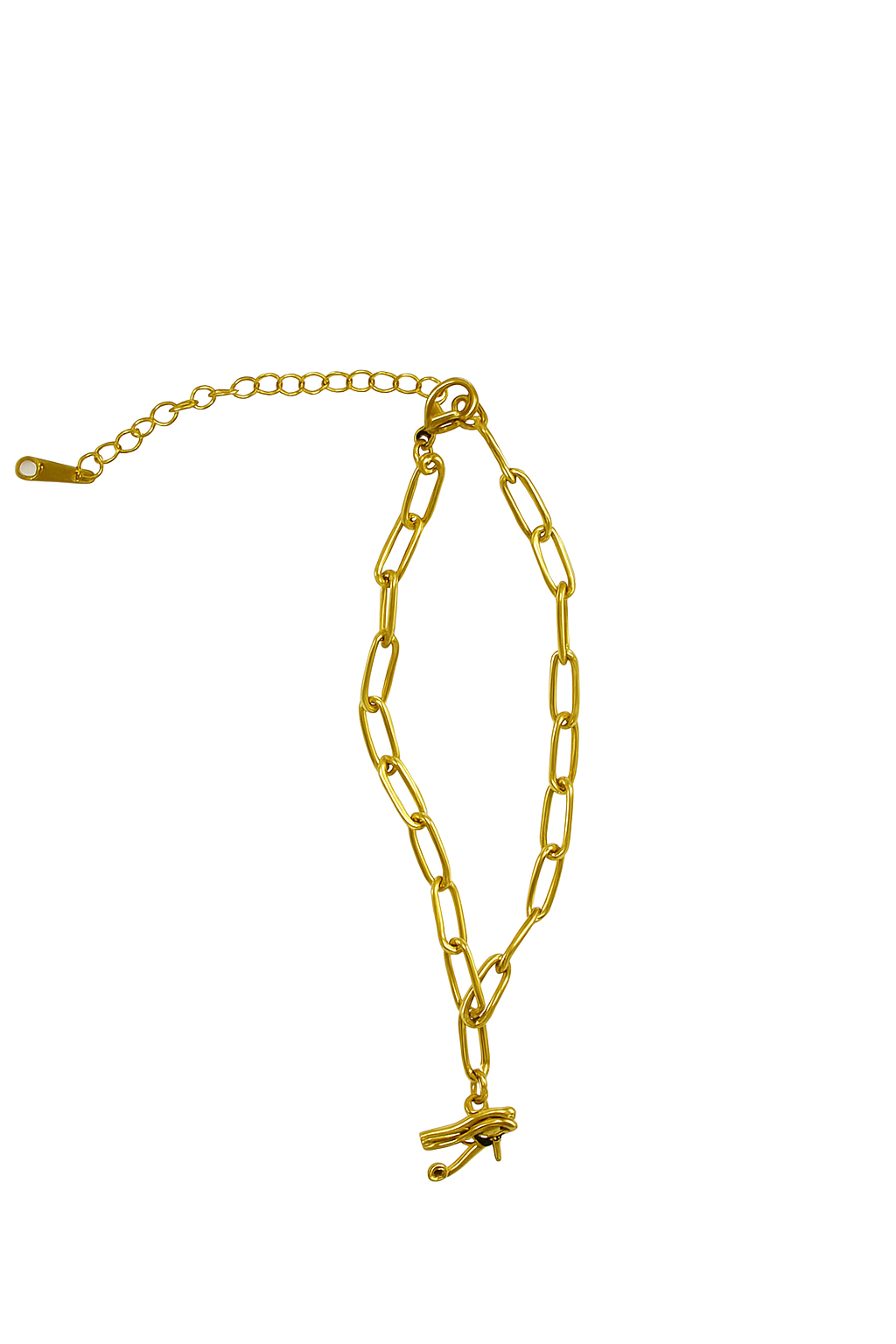 Gold stainless Horus Eye Charm Chain Bracelet