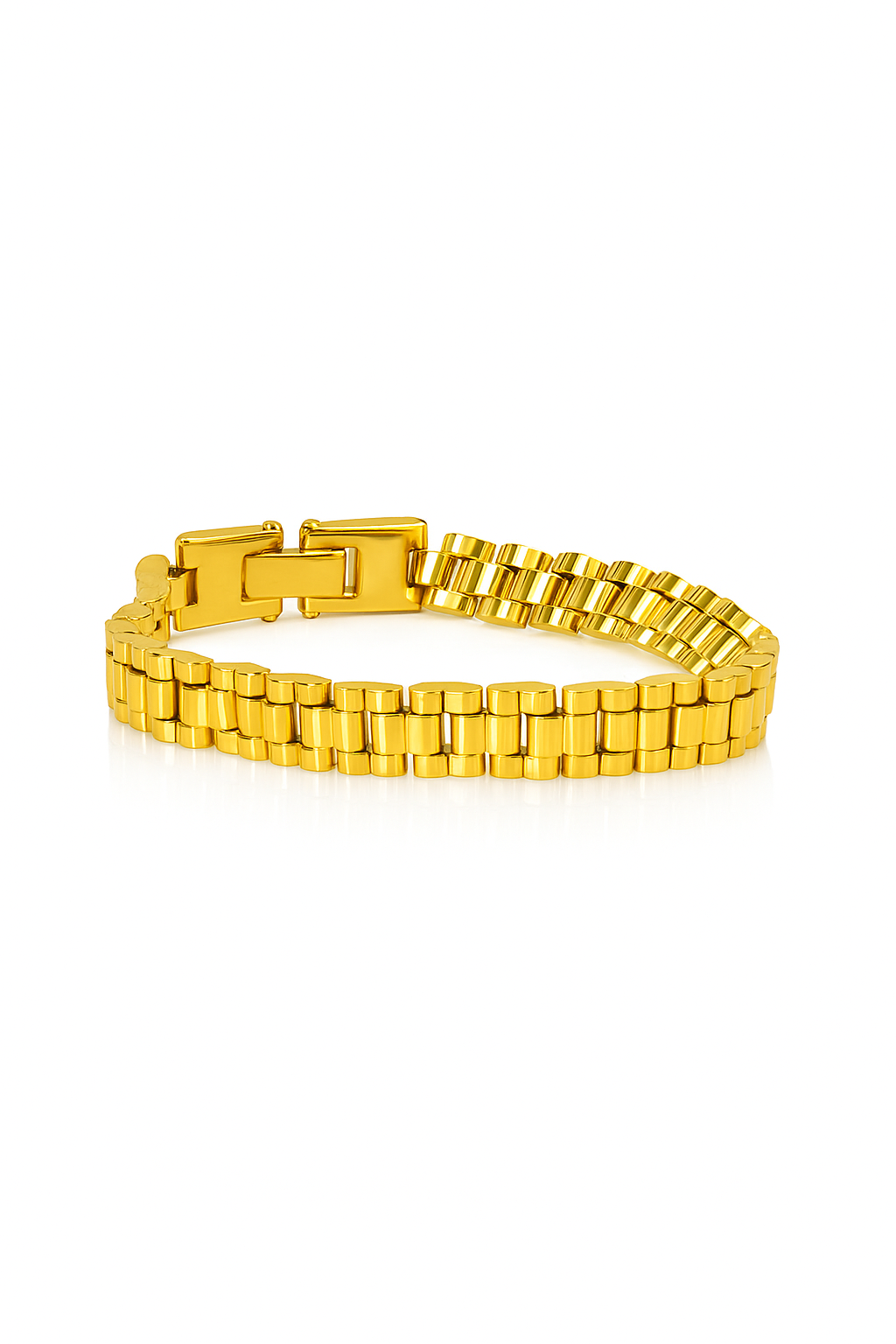 stainless steel Gold Watch-Style Chain Bracelet