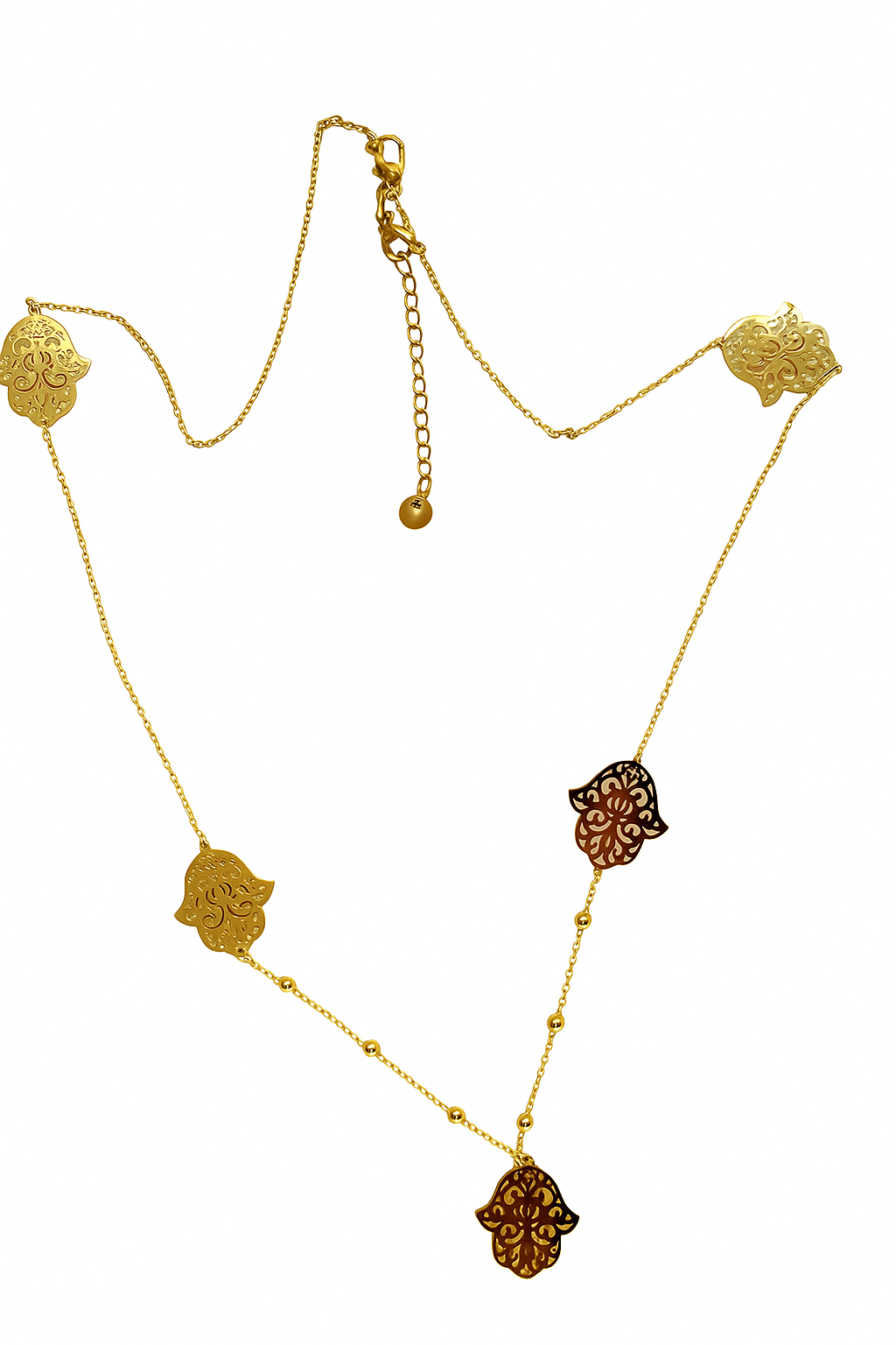 CHAIN Necklace with Hamsa Charms