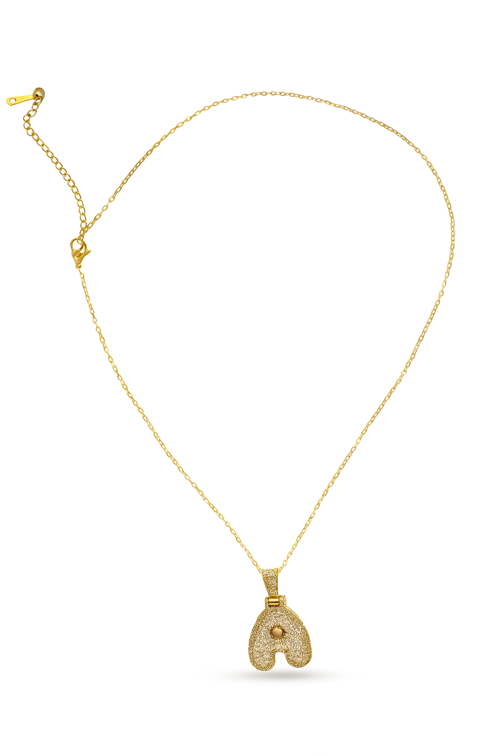 Luxury Gold Plated Diamond-Studded Letter A Necklace