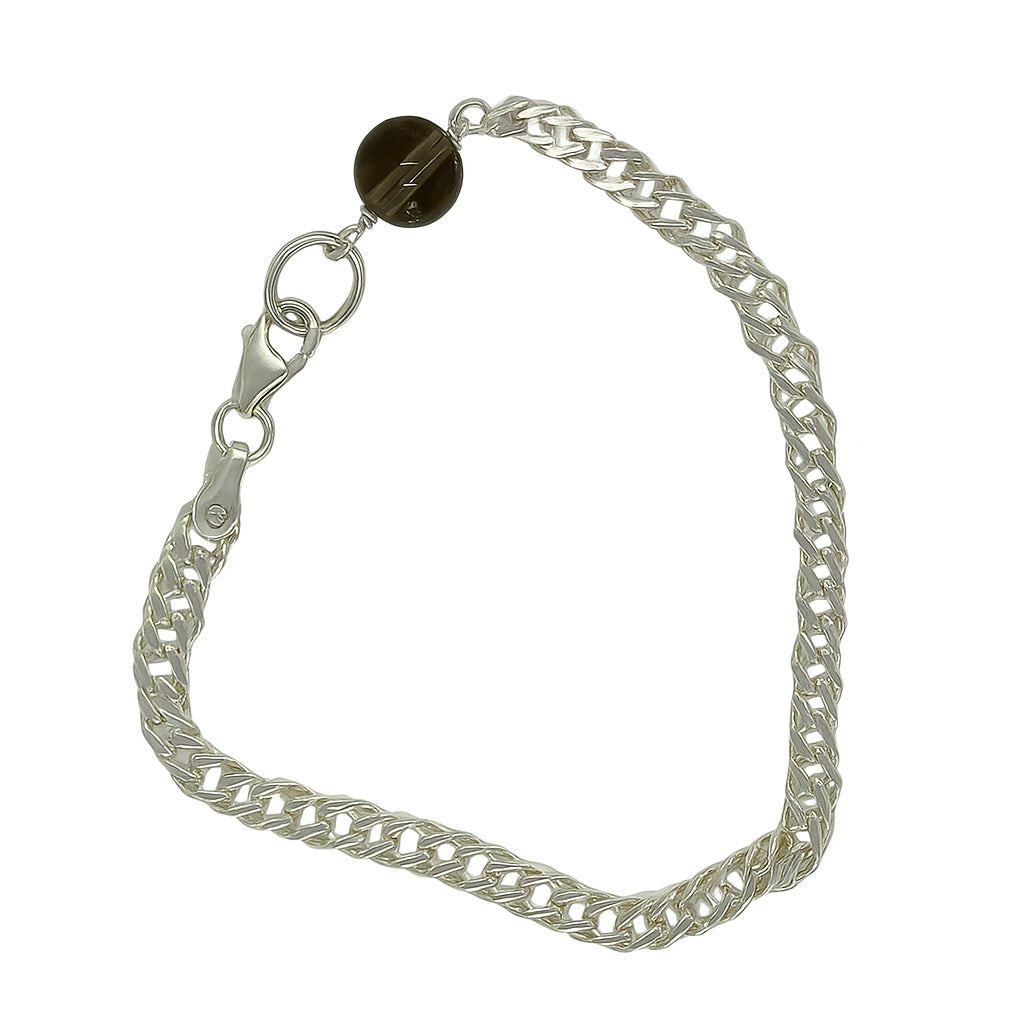  Silver Curb Chain Bracelet