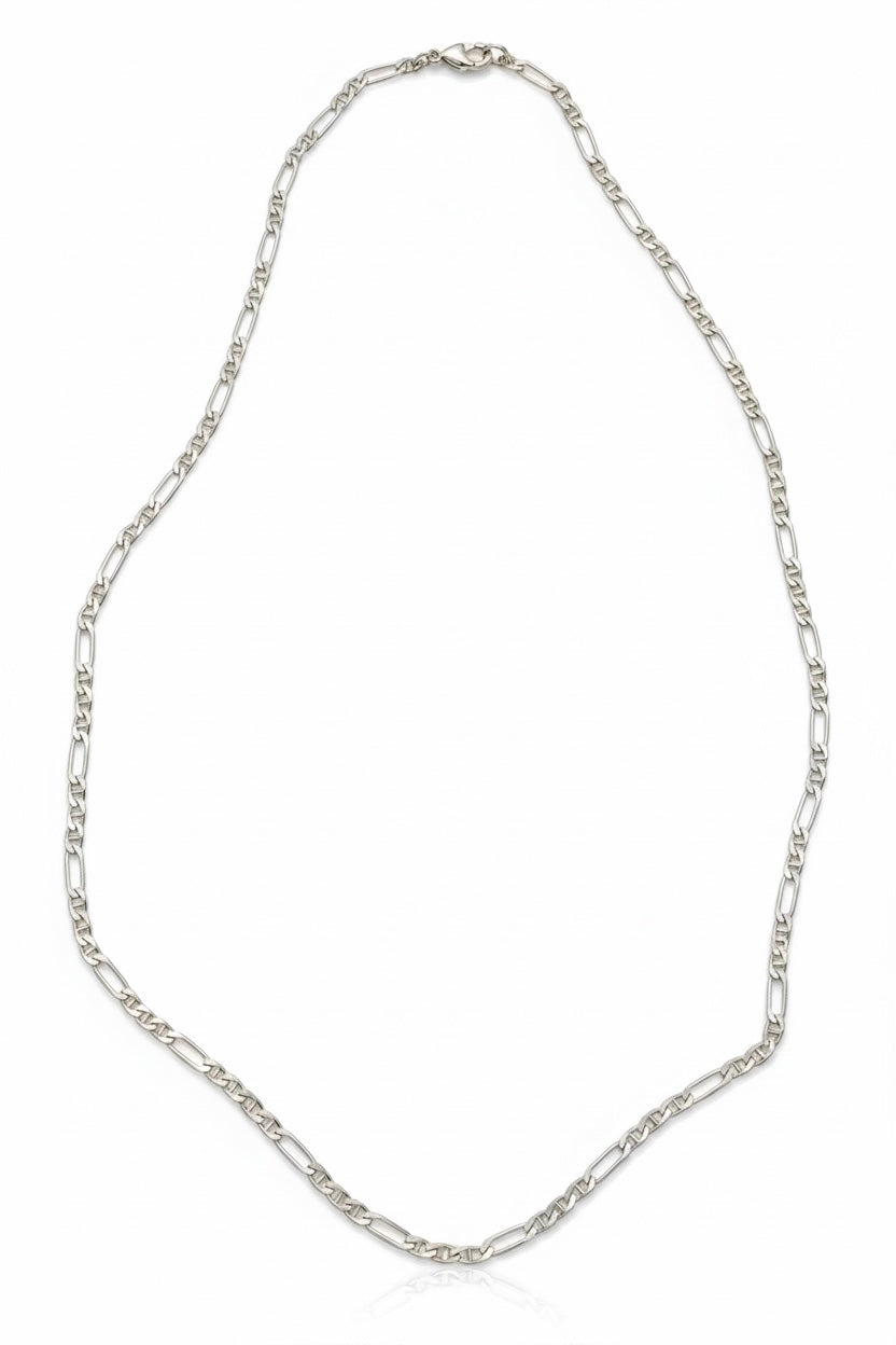 Silver 925 Thin Figaro Chain Necklace