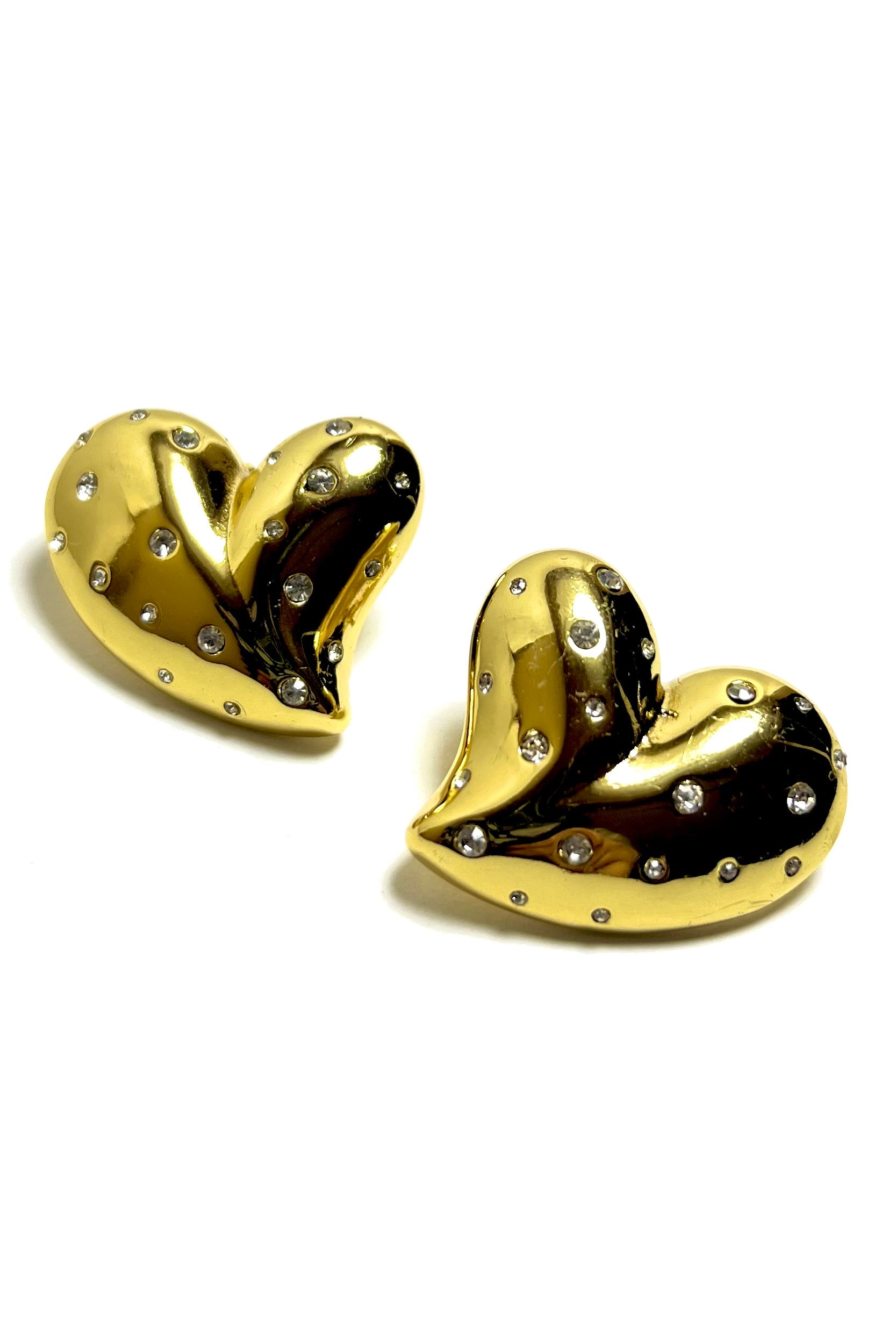 Pave Crystal Heart Earrings