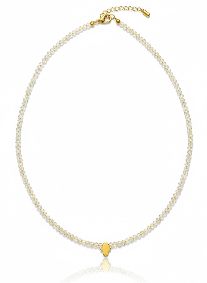 Crystal Sparkle Hamsa Handmade Choker Necklace