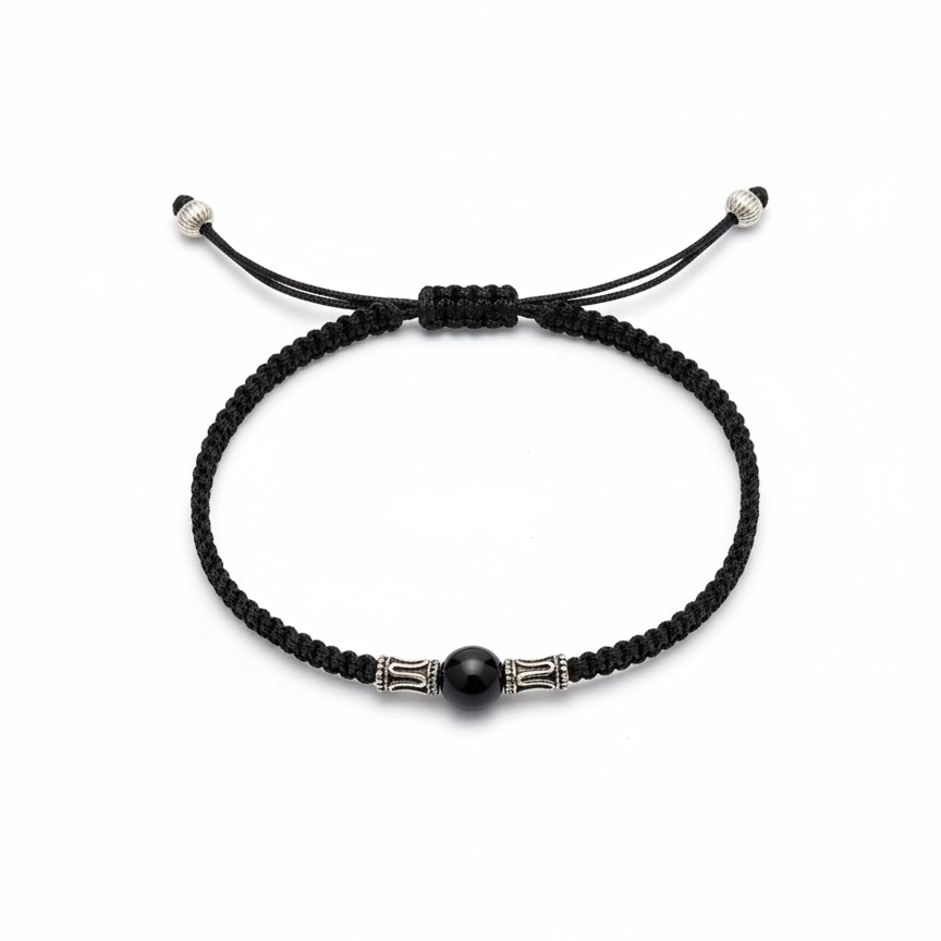 Classic Hand-Braided Onyx Bracelet