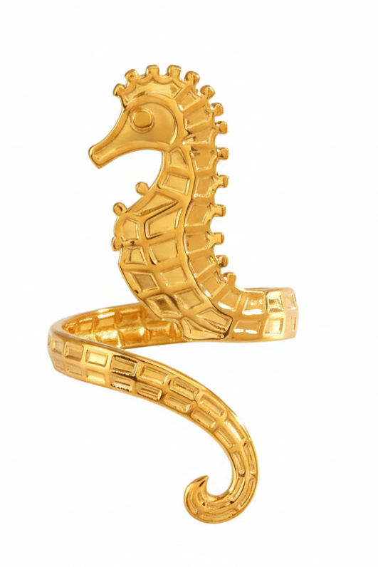 Celestial Seahorse Statement Ring
