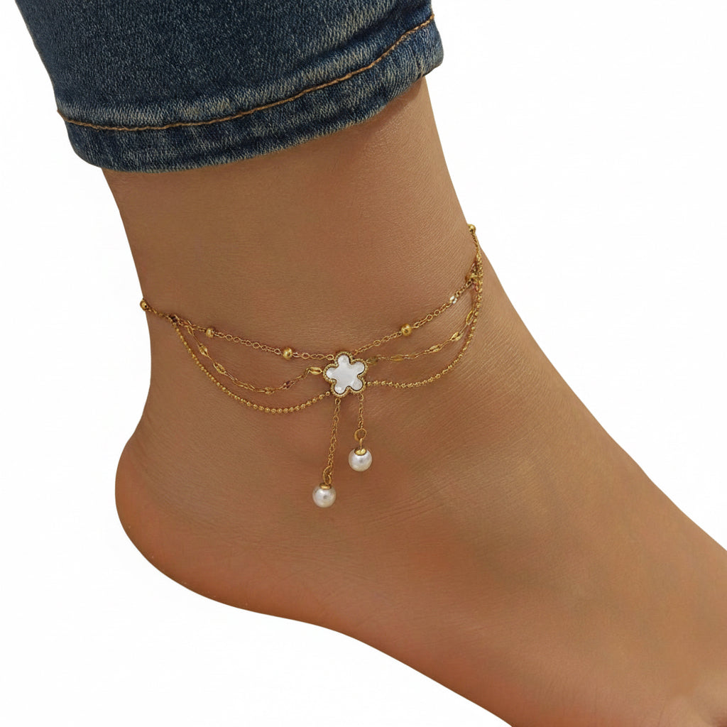 Pearl Blossom Anklet