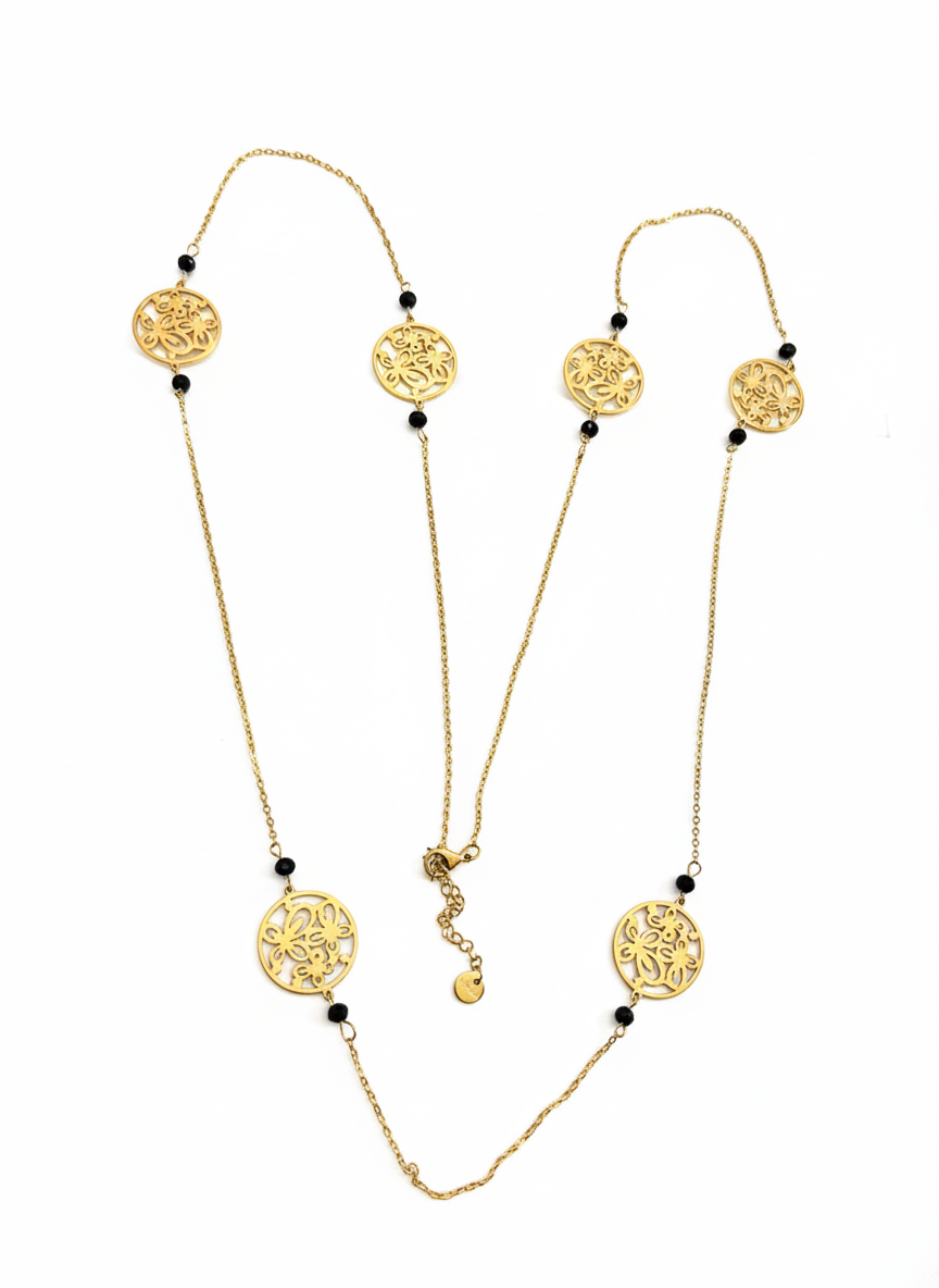 Midnight Bloom Long Necklace