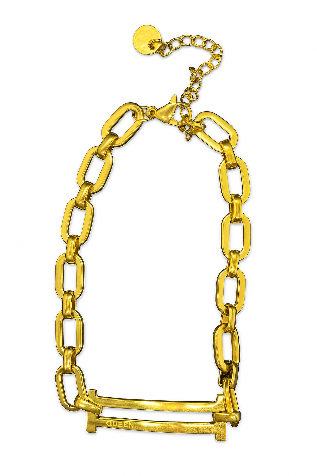 Gold 'QUEEN' ID Chain