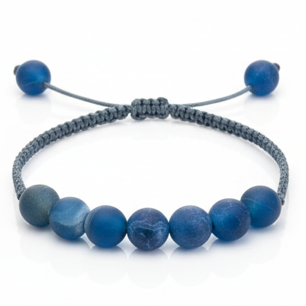 Blue Velvet Stone Loop Handmade Bracelet