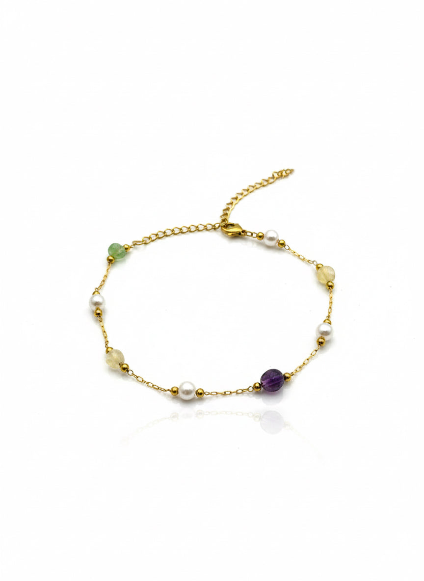 Pastel Gemstone Anklet