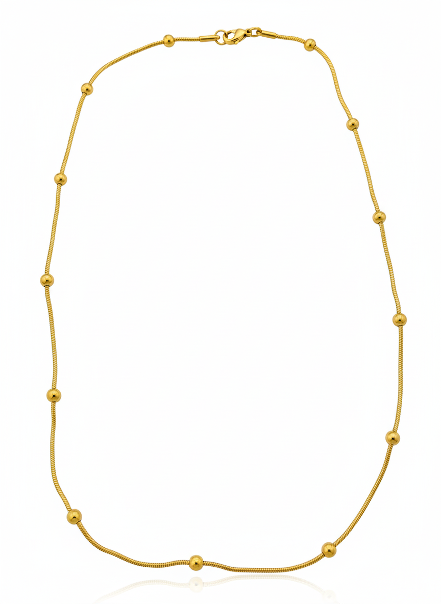 Polished Bead Snake Chain Necklace