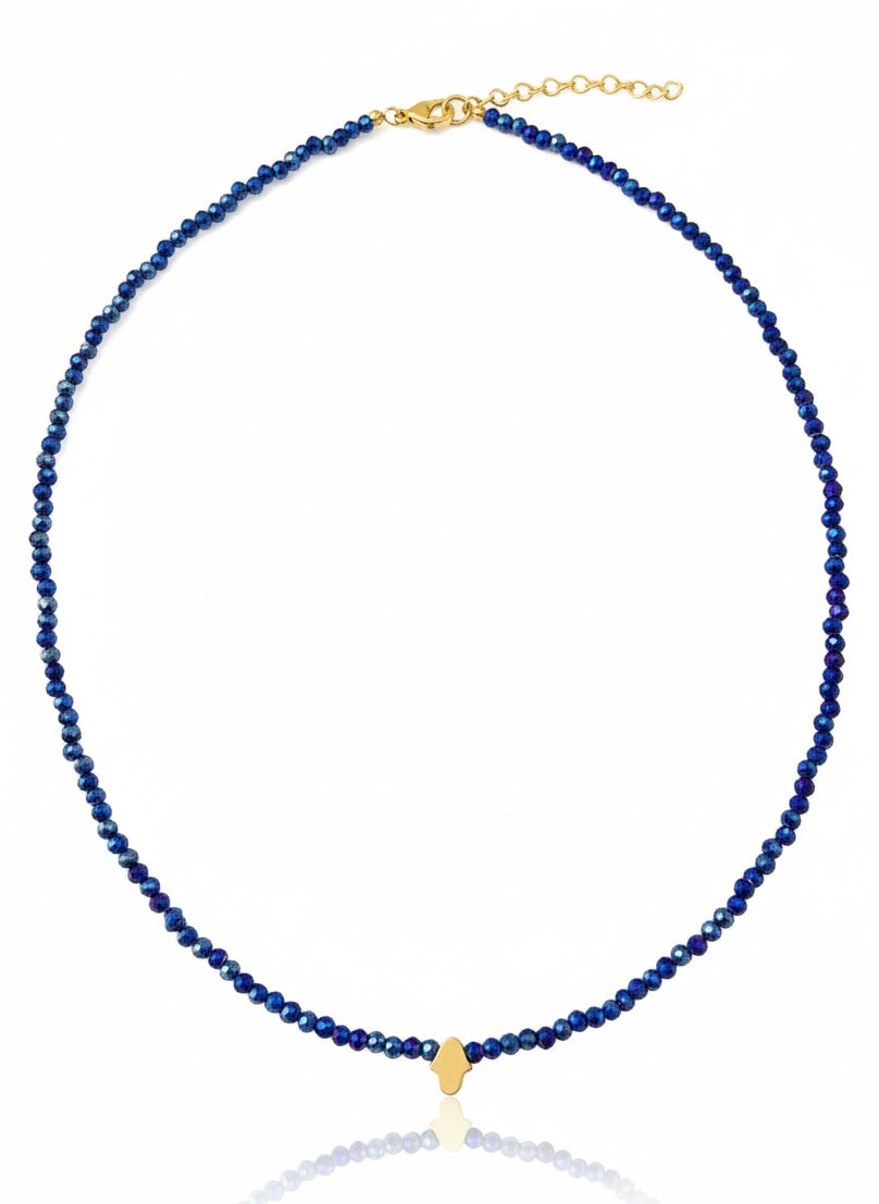 Lapis Luxe Hamsa Handmade Choker Necklace