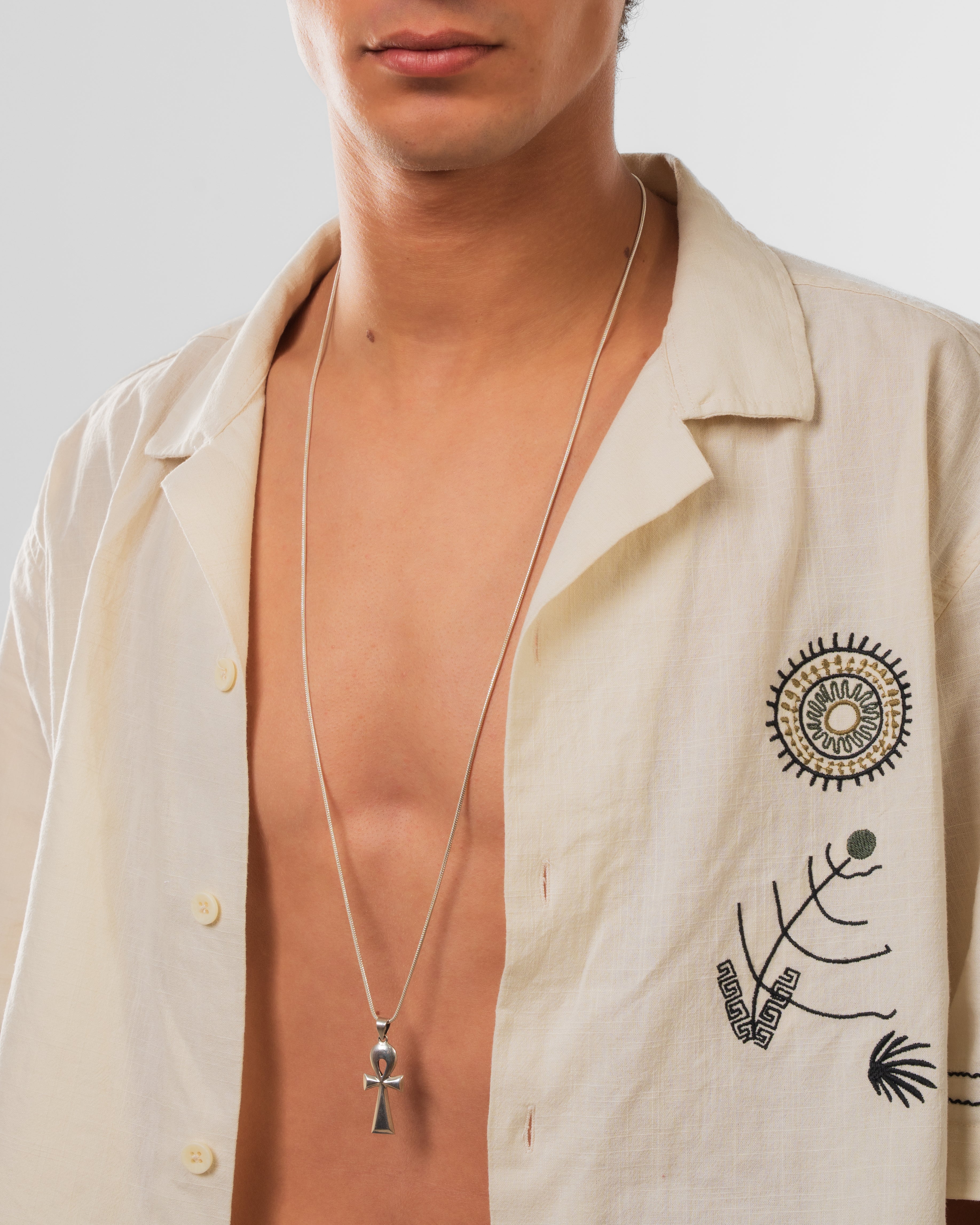 Handcrafted Silver Ankh Pendant Necklace