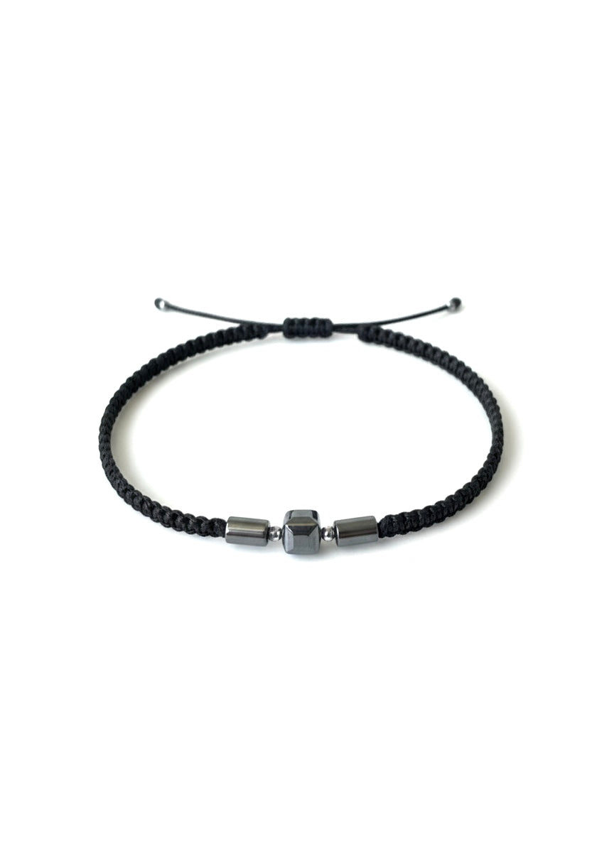 Handcrafted Obsidian Steel Bracelet