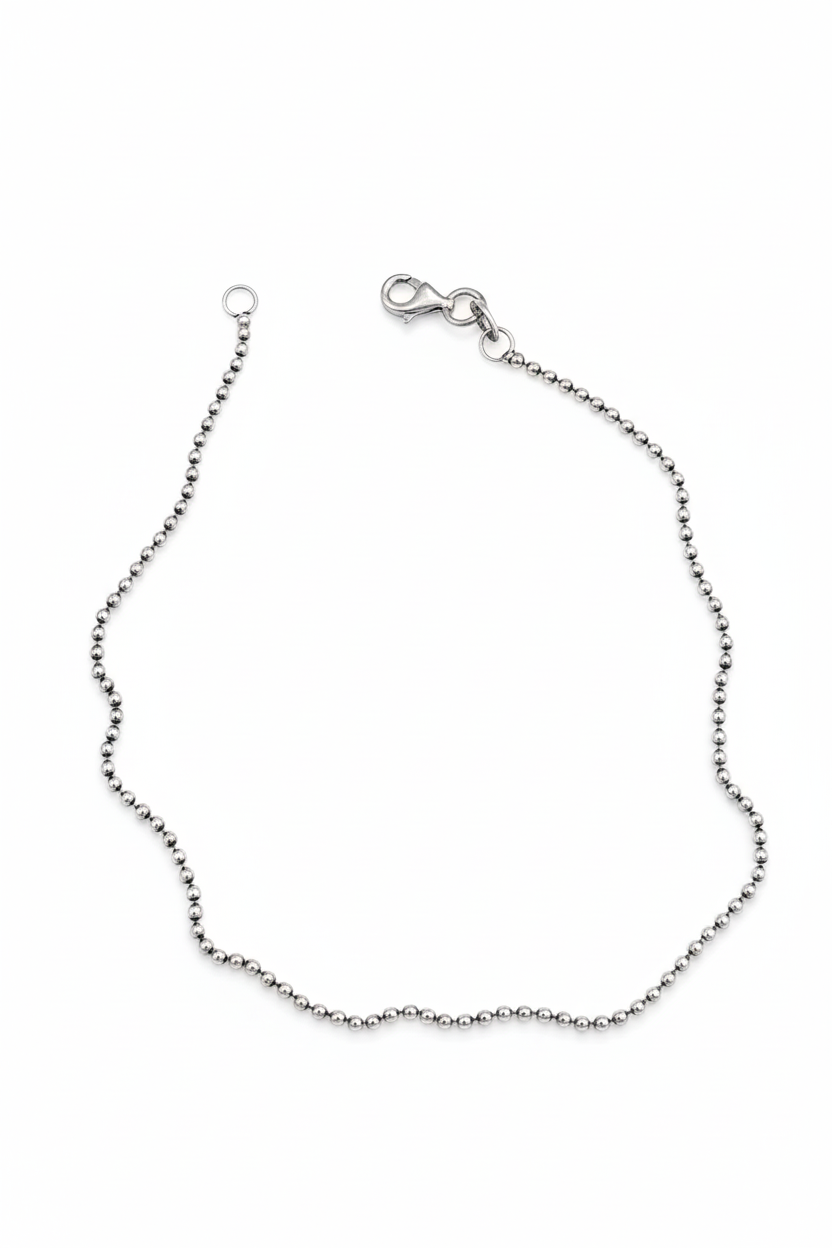 Silver Micro-Ball Chain Bracelet