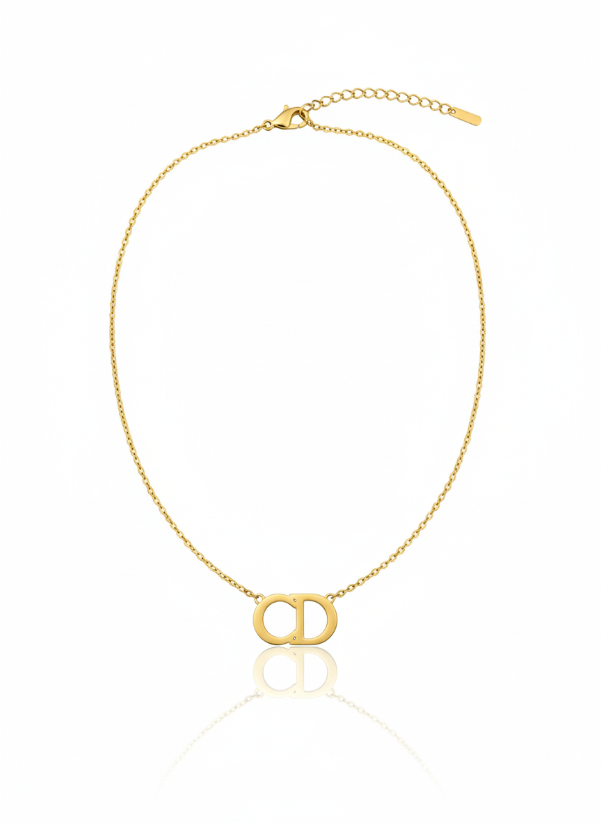 Linked "CD" Monogram Necklace