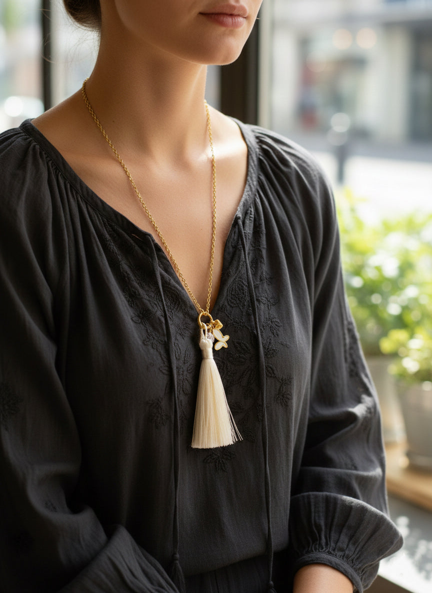 The Mariposa Tassel Long Necklace