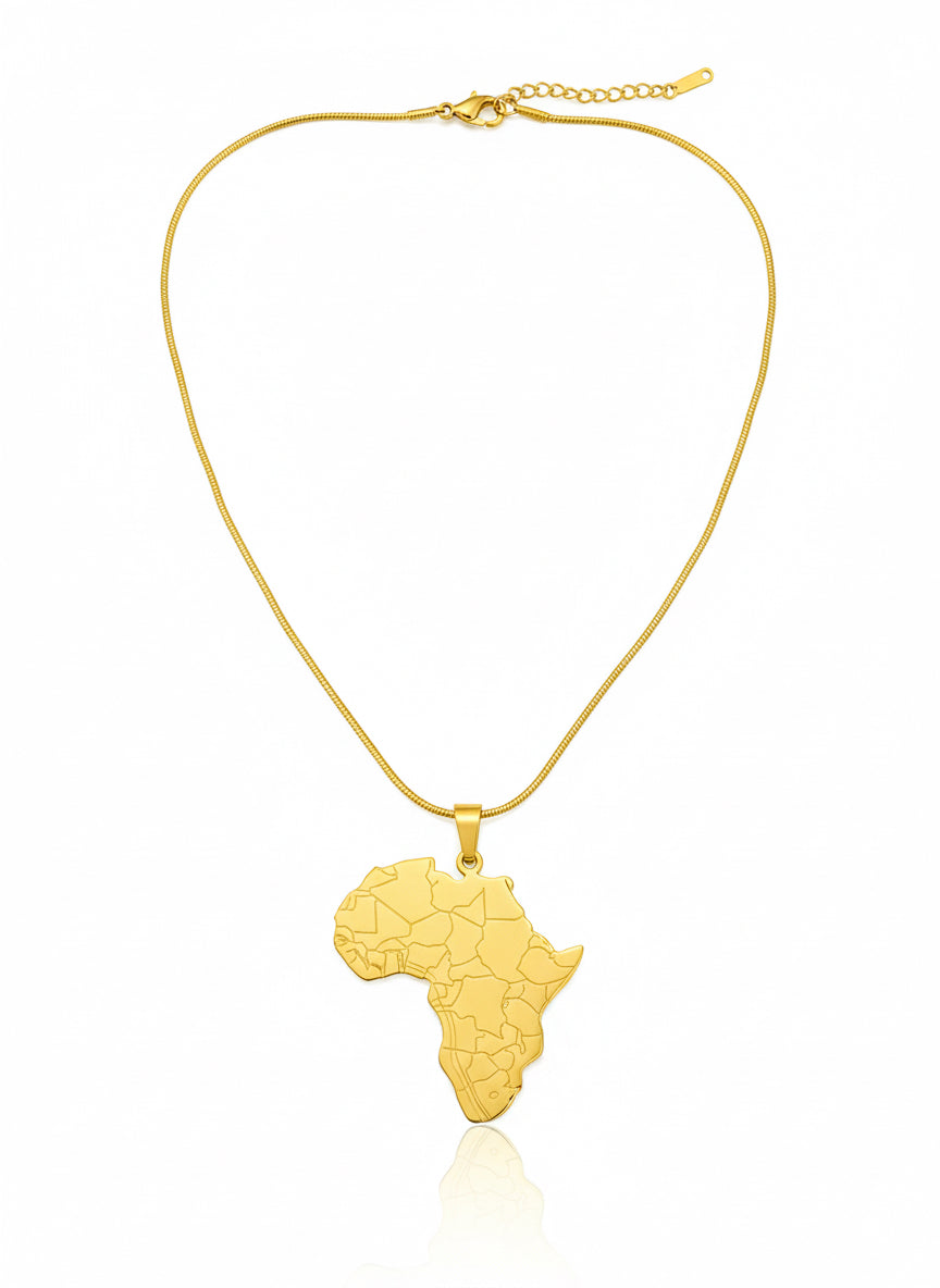 Africa Map Contoured Necklace
