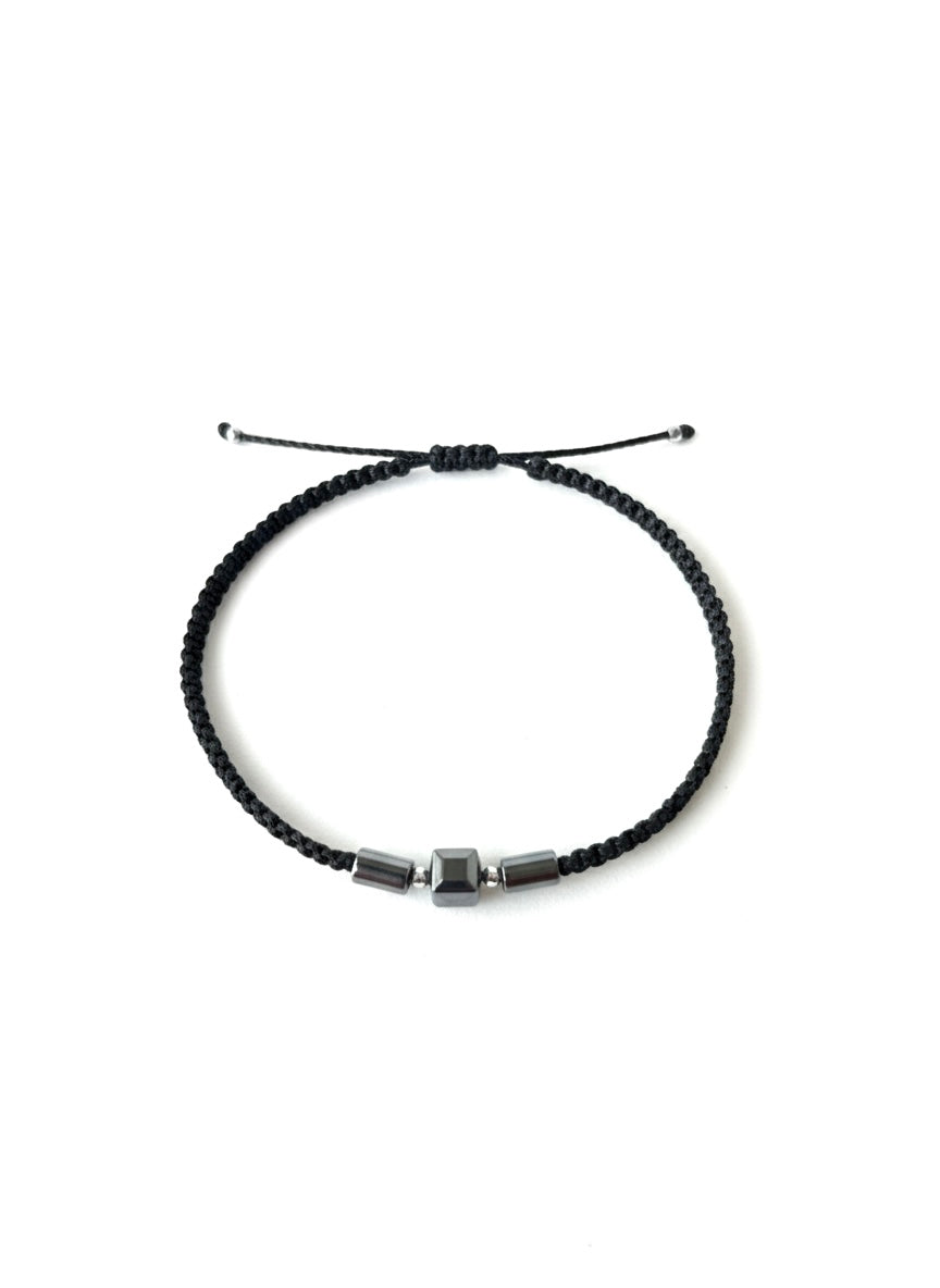 Handcrafted Obsidian Steel Bracelet