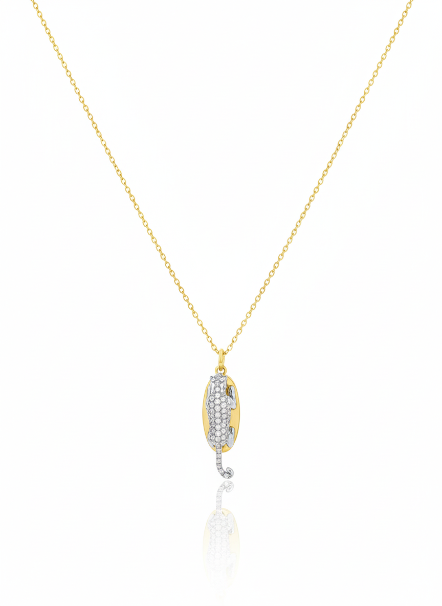 Prowling Panther Pendant Necklace