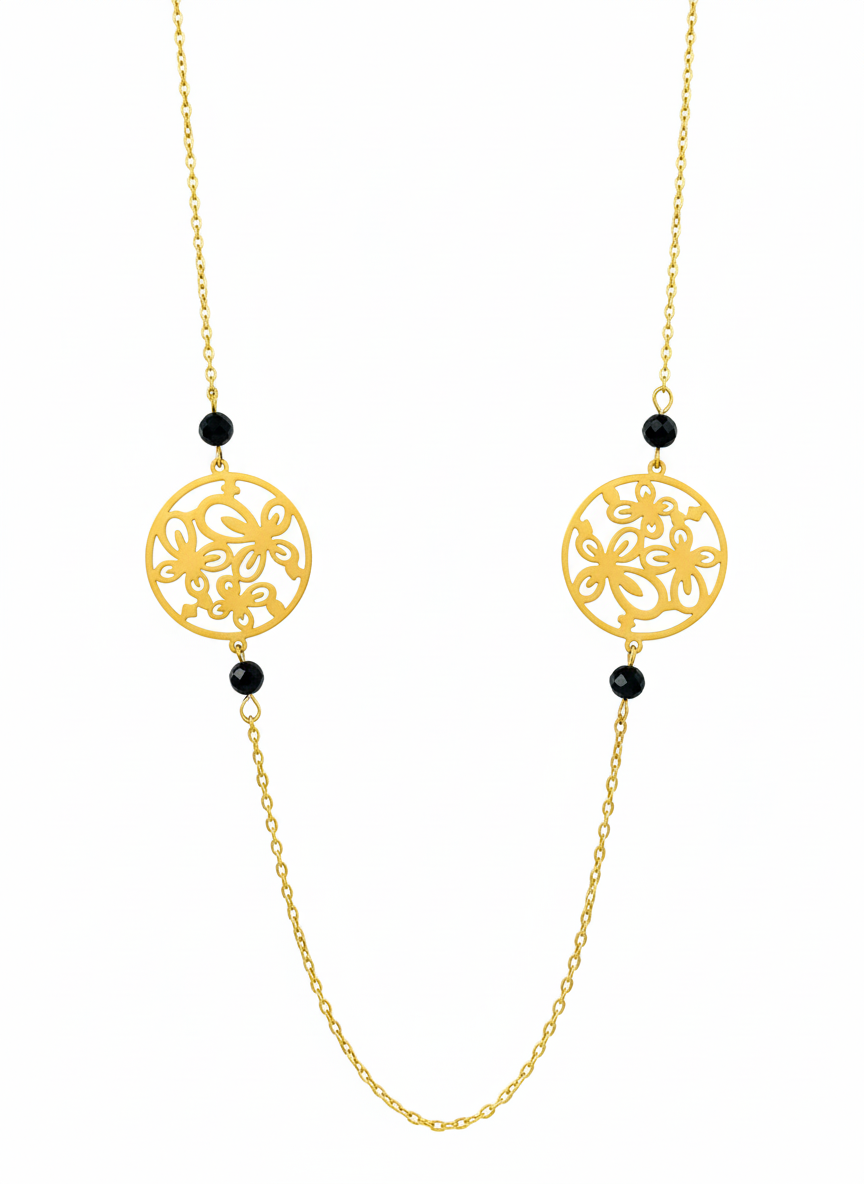 Midnight Bloom Long Necklace