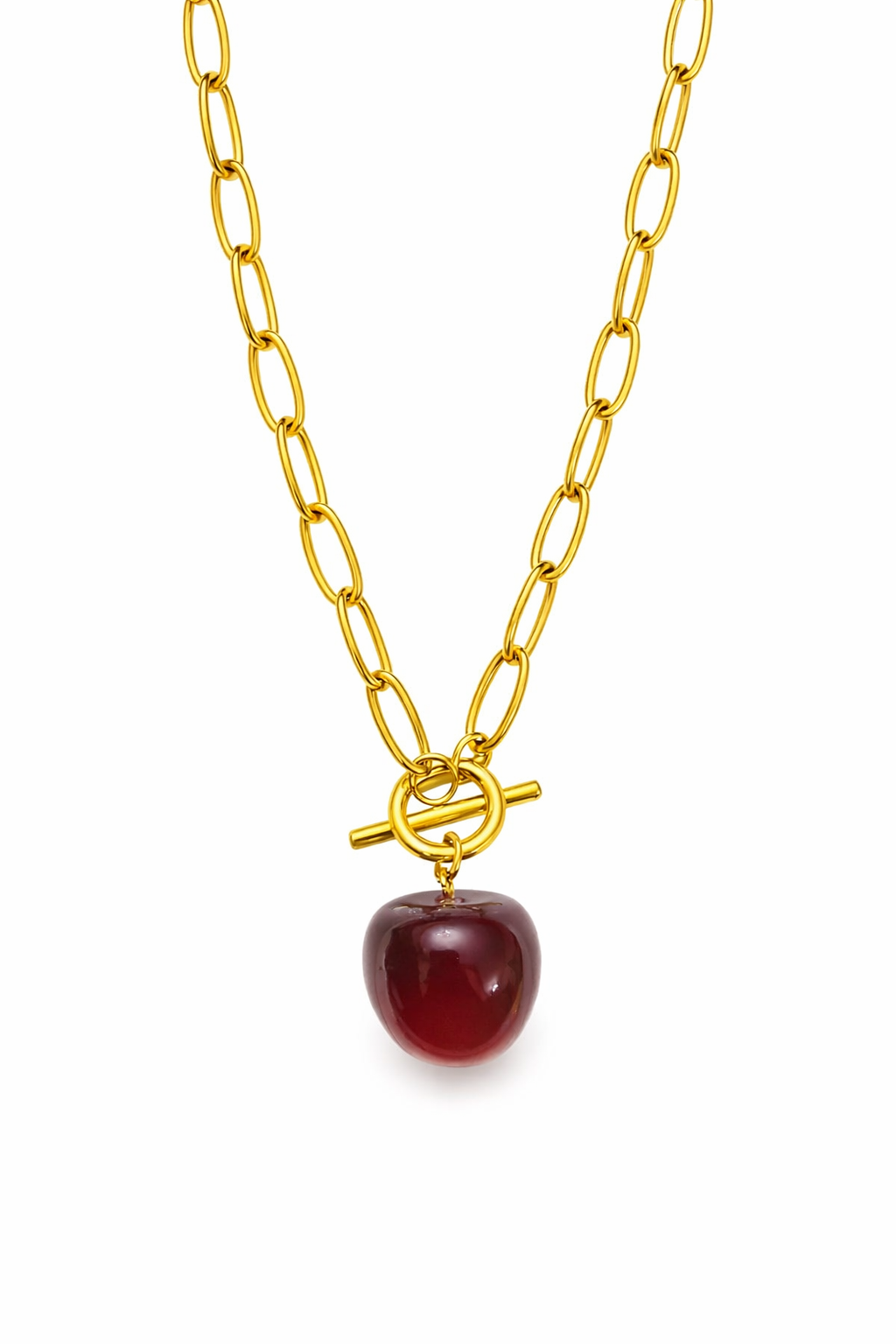 The Crimson Cherry Toggle Necklace