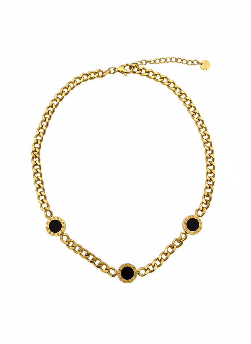 Reversible Roman Curb Chain choker Necklace
