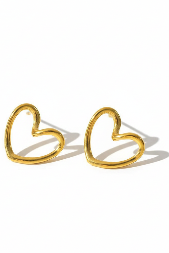 Gold Wire Heart Outlines earrings