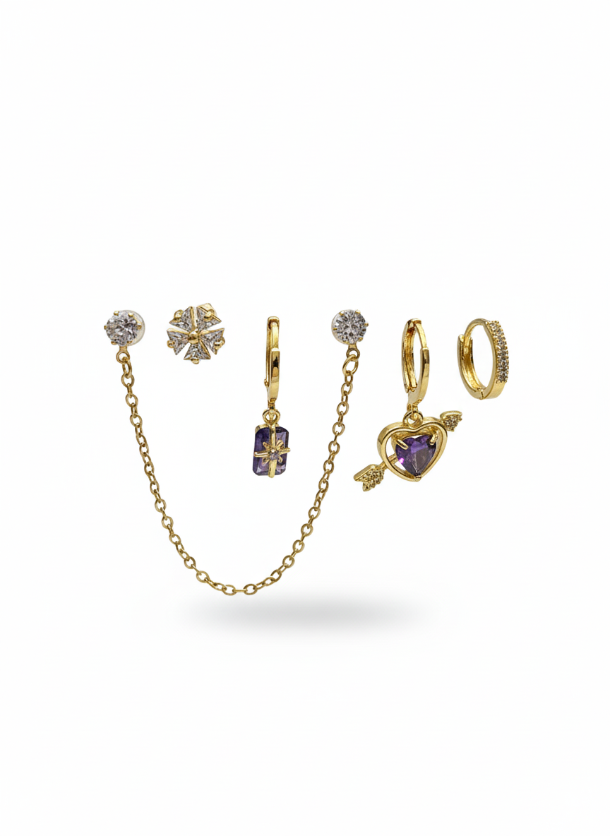 Golden Galaxy Earring Set