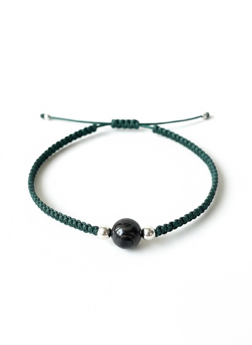 Handcrafted Sterling Shadow Sphere Bracelet