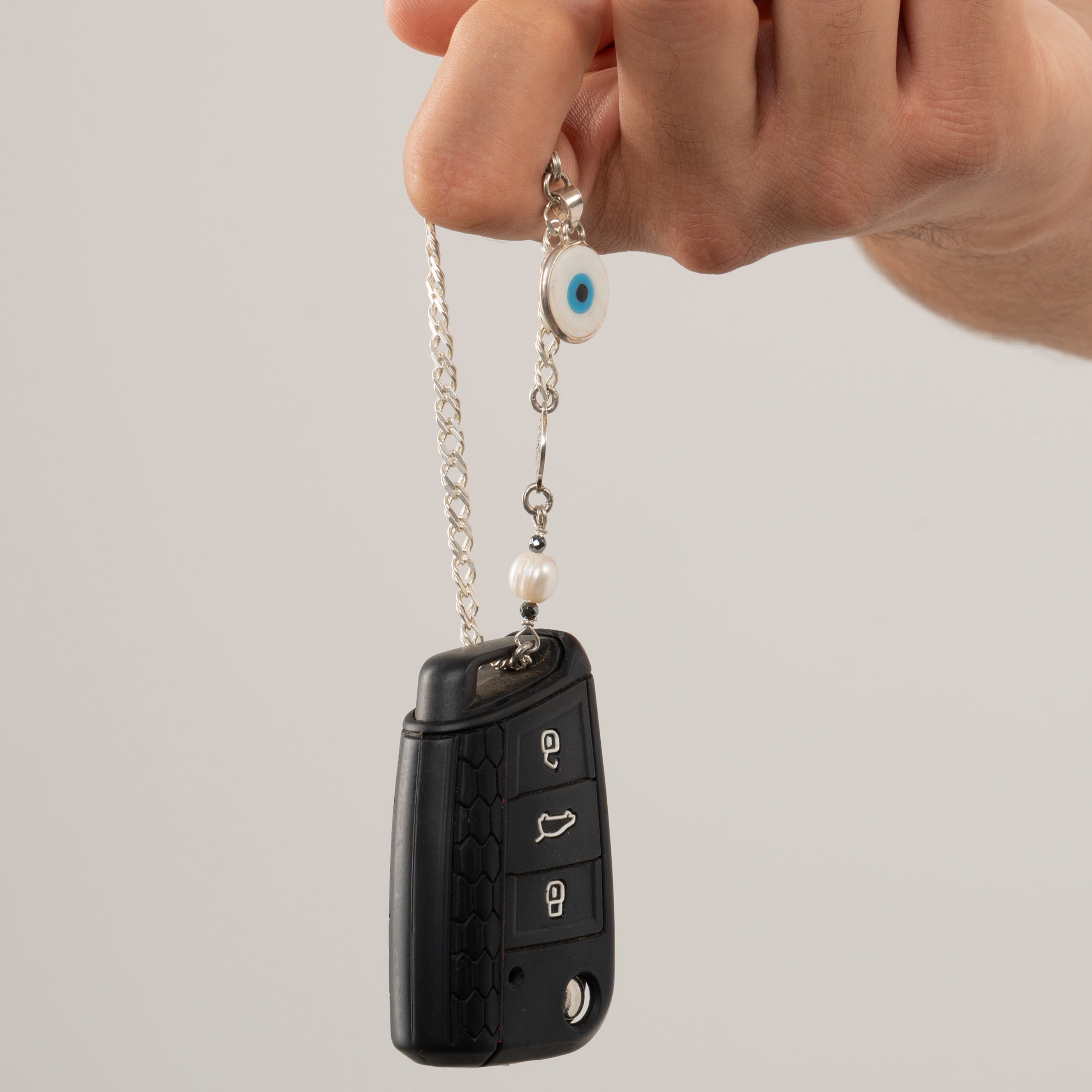 EVIL EYE Silver Keychain