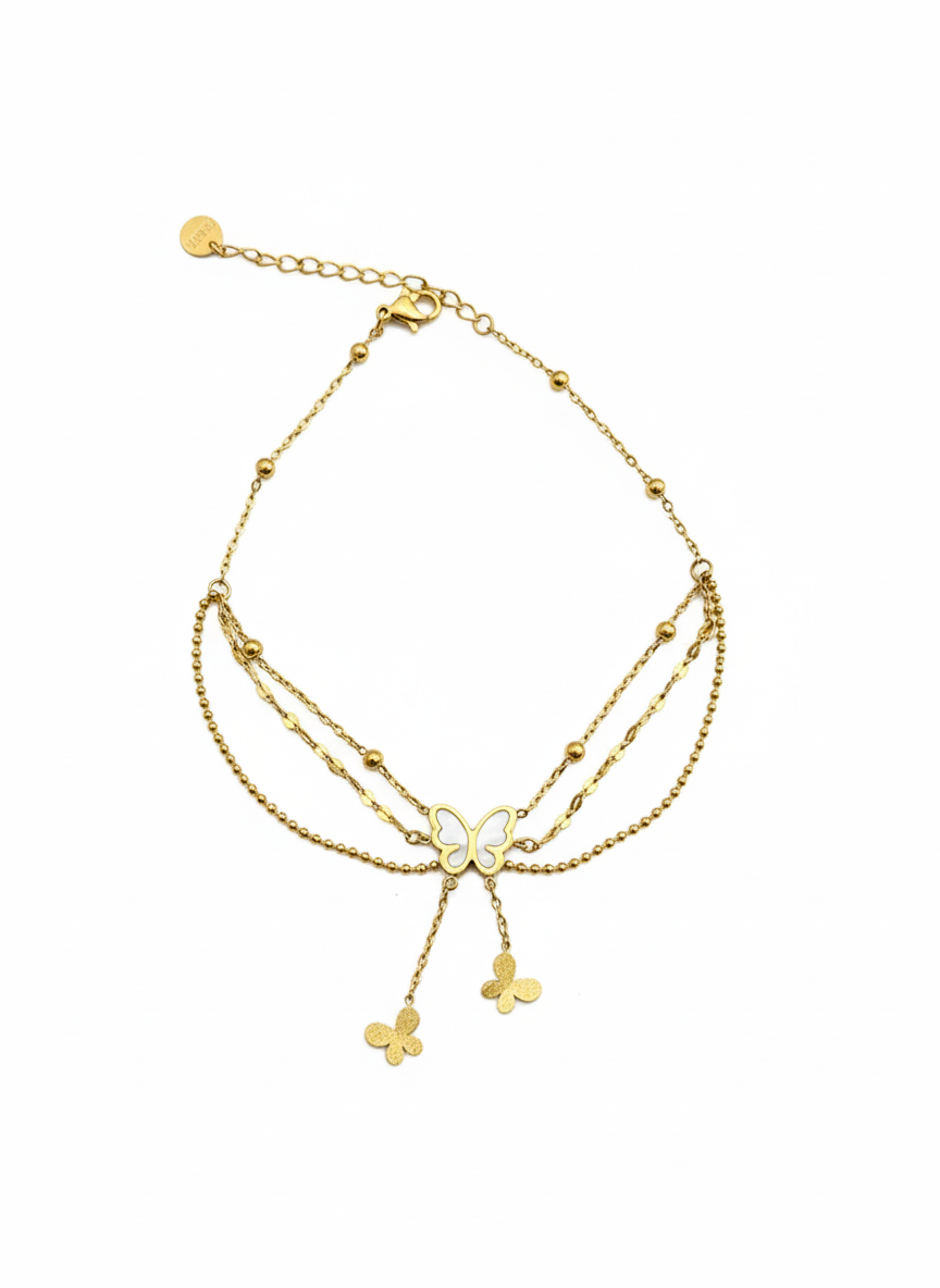 Pearl Butterfly Anklet