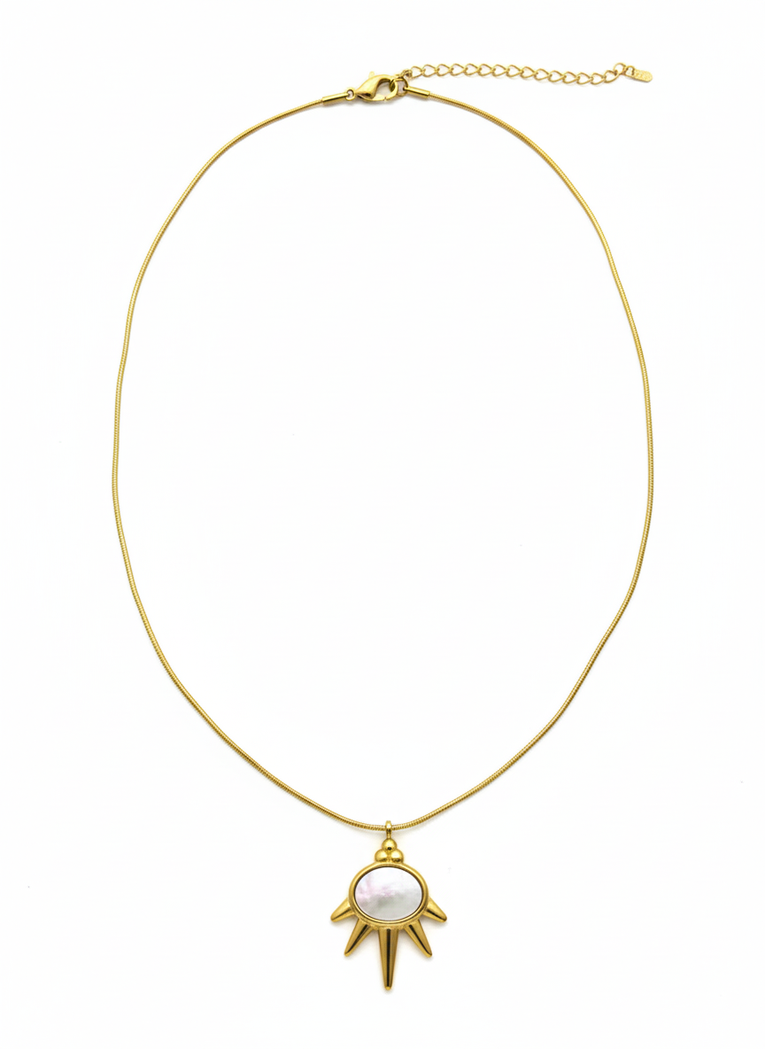 Pearl Sunburst Medallion Necklace