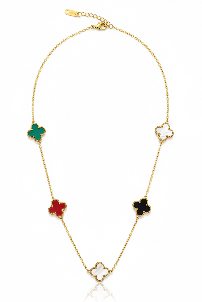 Multicolor Clover Necklace