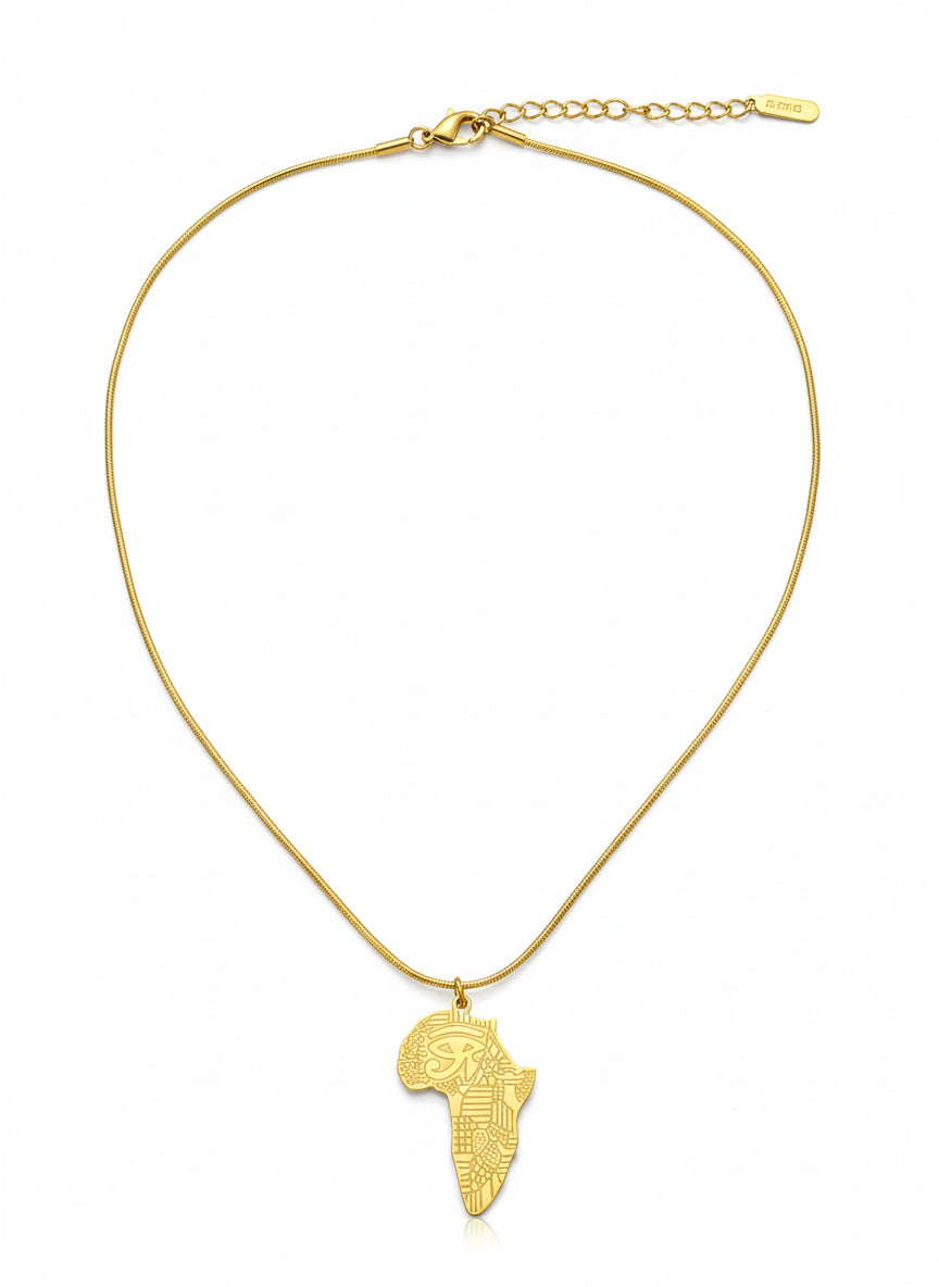African Heritage Map Necklace