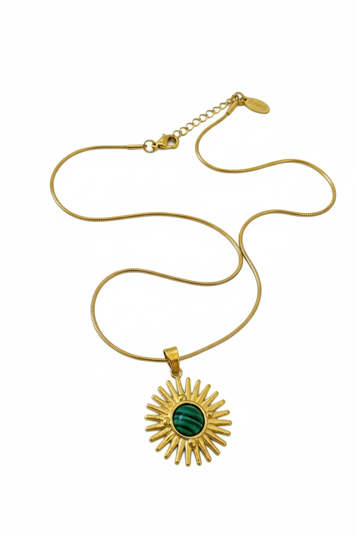 Emerald Ray Medallion Necklace