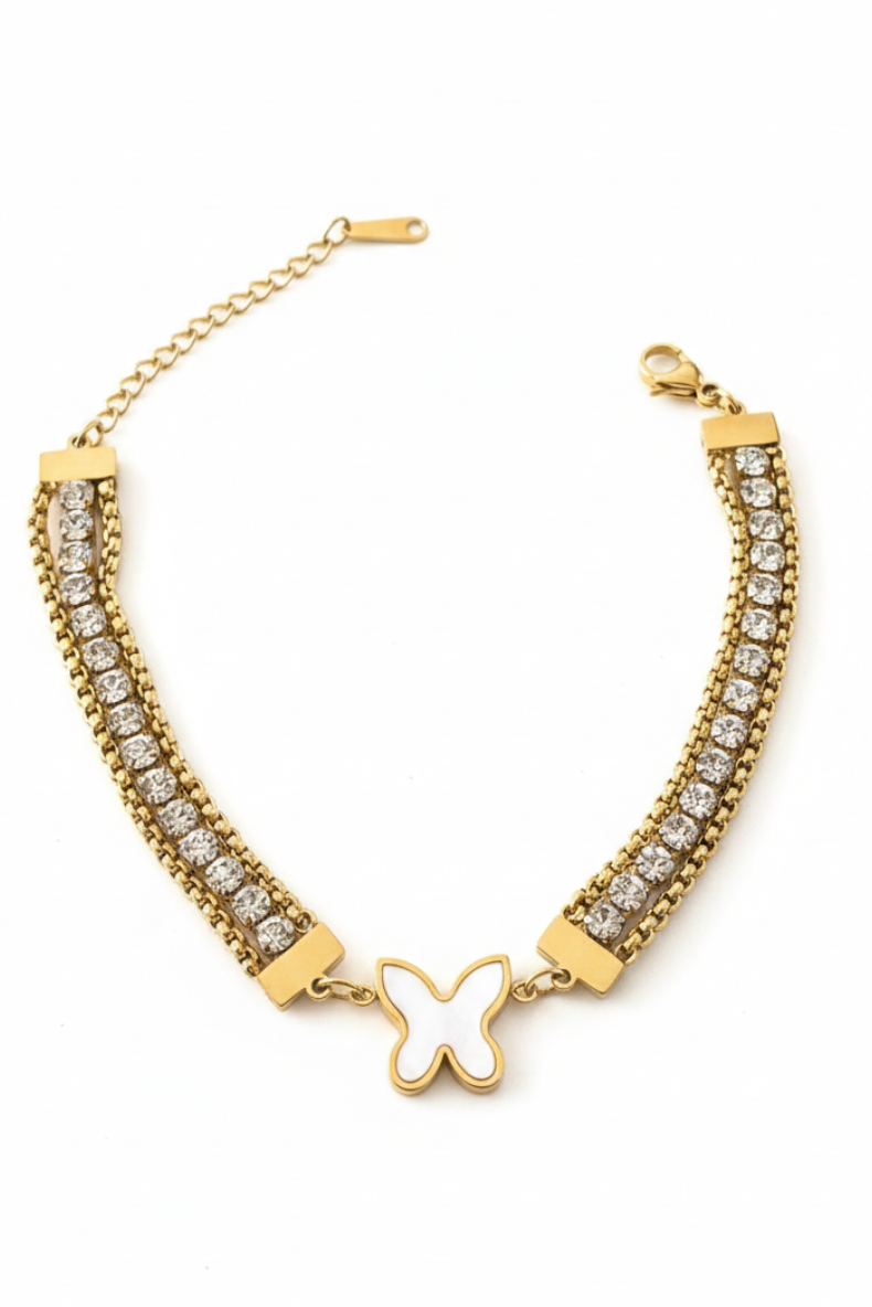 Butterfly Crystal Multi-Layer Bracelet