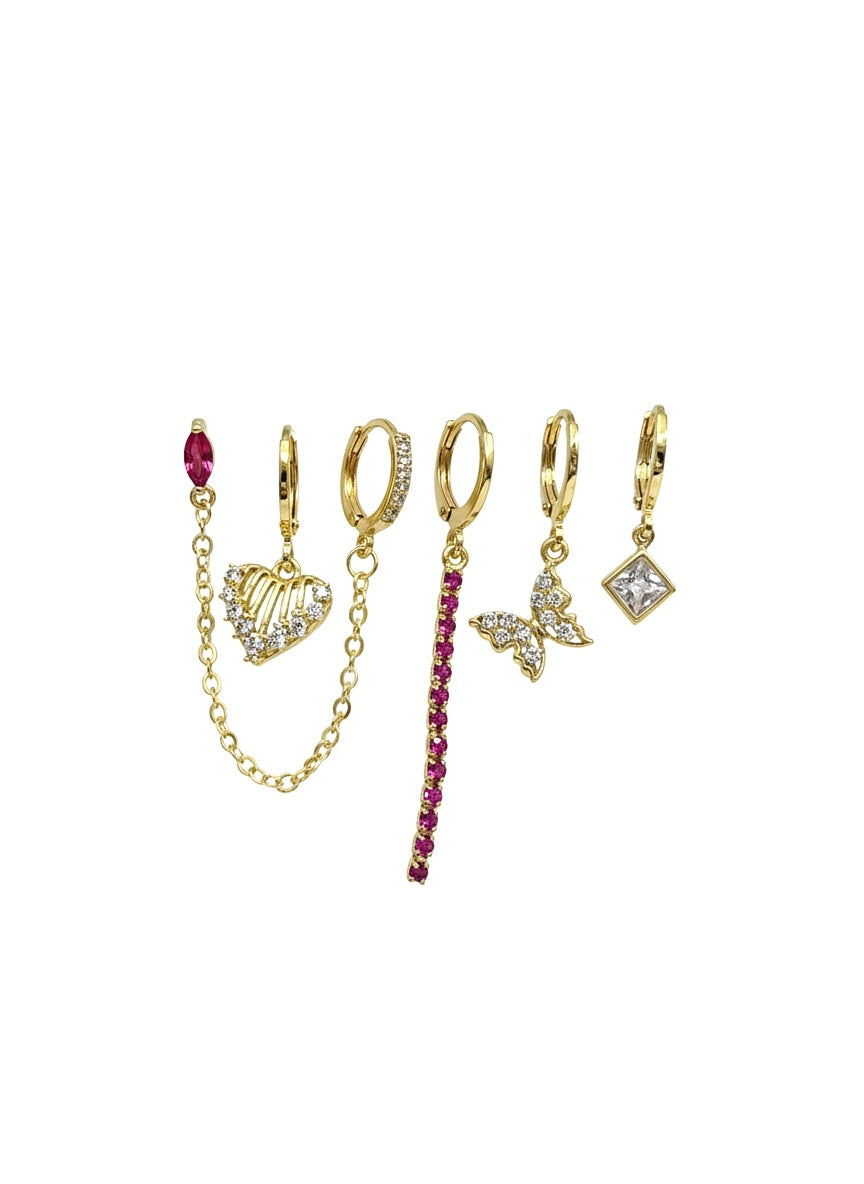 Rosé Butterfly Suite Earring Set