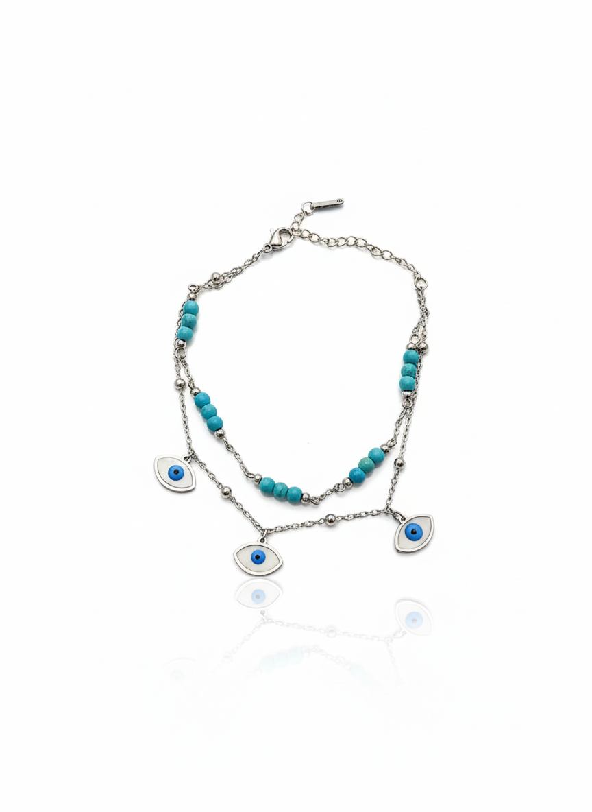 Evil Eye Layered Anklet
