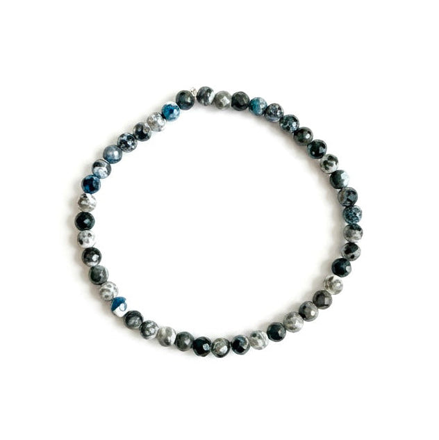 Stormy Sky Agate Strand Handmade Bracelet