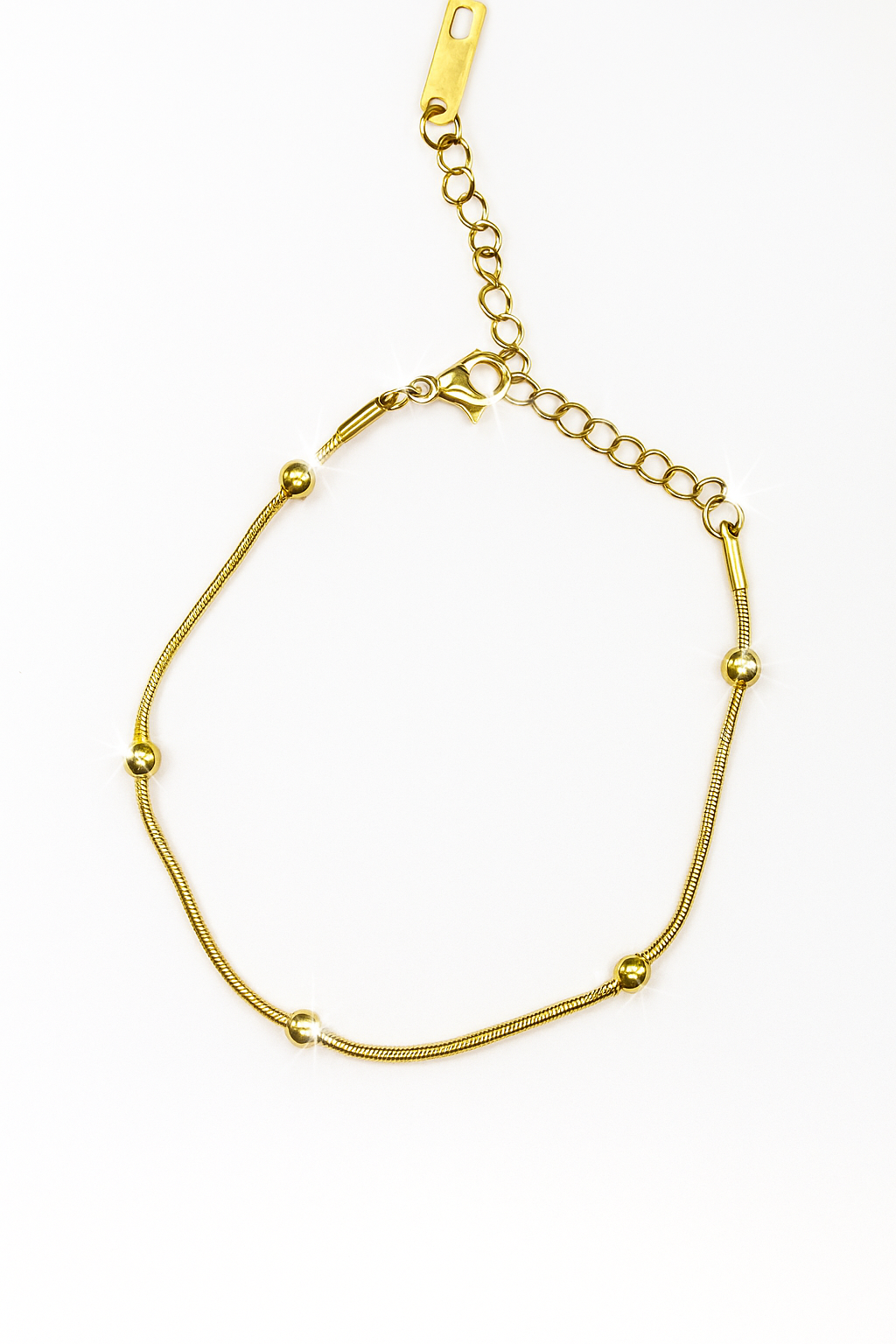 Bead and Snake Chain Bracelet