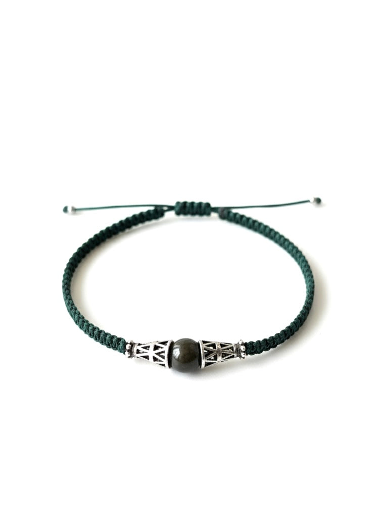 Handcrafted Silver Geometric Stone Bracelet